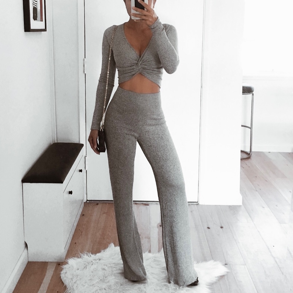 🆕GREY TWISTED GISELE SET
